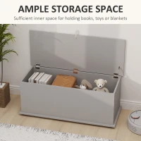 HOMCOM Storage Chest, Large 113L Blanket Box, Shoe Bench with Safety Hinged Lid, Storage Trunk, Bed End Bench for Bedroom, Hallway, Living room, Playroom, 100 x 40 x 40cm, Grey(m-4)