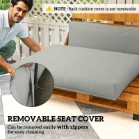 Outsunny Two Piece Seat Pallet and Back Cushions - Light Grey(m-6)