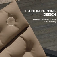 Outsunny Sun Lounger Cushion Only, 190 x 56 x 10 cm Garden Lounge Chair Cushion, UPF20+ 220gsm Fabric, Thick Sunbed Replacement Pad with 6 Ties, Khaki(m-6)