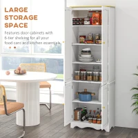 HOMCOM Freestanding 4-Door Kitchen Cupboard, Storage Cabinet Organizer with 4 Shelves, 183cm, White(m-4)