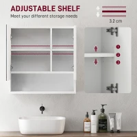 kleankin Wall Mounted Bathroom Storage Cupboard - White(m-5)