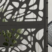 Outsunny Metal Decorative Privacy Screen Outdoor Divider, Black Twisted Lines(m-9)