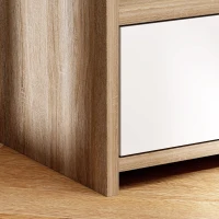 HOMCOM Multi-Storage Bedside Table - White/Wood-Effect(m-8)
