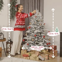 HOMCOM 5ft Snow Flocked Artificial Christmas Tree(m-3)