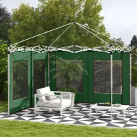 Outsunny Set of Two 295cm Replacement Canopy Walls - Green(m-2)