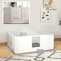 PawHut Whelping Box for Dogs with Whelping Pad, Adjustable Entrance, Non-slip Foot Pads, for Large Dogs, 124 x 120cm(m-3)