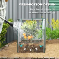 Outsunny 61 x 61cm Garden Planter Bed, with Cover - Green(m-6)