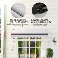 Outsunny 2.5 x 2m Electric Awning with Remote Controller, Aluminium Frame DIY Retractable Awning, UV30+ Sun Shade Canopy for Garden Patio Deck Door Window, Light Grey(m-5)