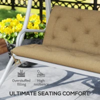 Outsunny Three-Seater Bench Cushion - Khaki(m-5)