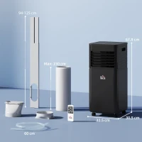 HOMCOM 5000 BTU 4-In-1 Portable Air Conditioner Unit for Room up to 18m², Good Housekeeping Institute Approved(m-3)
