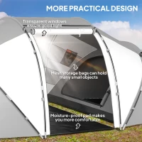Outsunny 4-6 Man UV Protection Camping Tent - Charcoal Grey and White(m-6)
