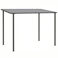 Outsunny 3 x 2 m Lean to Garden Pergola, Metal Frame Gazebo Pergola with UPF30+ Protection, Sloped Roof, Drainage Holes, Grey(m-1)