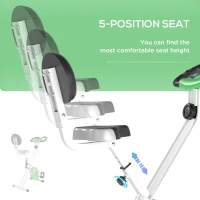 HOMCOM Folding Exercise Bike, Fitness Bicycle Indoor Trainer, Quiet 8-Level Magnetic Resistance, with LCD Monitor, Pulse Sensor and Wheels for Sport Maison and Cardio Training, Green(m-5)