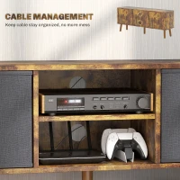 HOMCOM TV Cabinet Stand Unit for TVs up to 50'' with Foldable Drawers, Entertainment Centre for Living Room Rustic Brown(m-6)