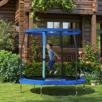 SPORTNOW 8ft Trampoline with Safety Enclosure Net, Steel Frame Outdoor Trampoline, with Edge, Safety Cover(m-2)