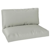 Outsunny Two Piece Seat Pallet and Back Cushions - Light Grey(m-1)