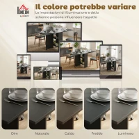 HOMCOM Tavolo Pieghevole in Legno per 4-6 Persone con Ruote, 75x140x74cm, Nero(m-8)