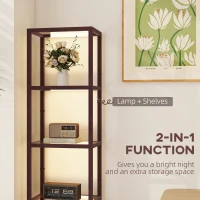 HOMCOM Four-Shelf Floor Lamp - Dark Brown(m-4)