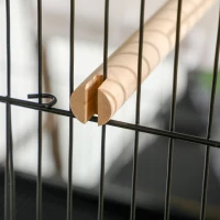 PawHut Bird Cage Budgie Cage 2 In 1 Large Aviary with Wheels Removable Trays for Finch Canaries Cockatiels Black(m-9)