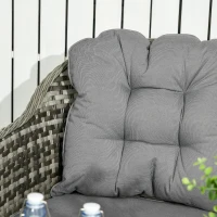 Outsunny Four-Piece Rattan Set, with Glass-Top Table - Grey(m-9)