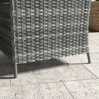 Outsunny 4 Seater Rattan Dining Set with Parasol & Cushions - Mixed Grey(m-9)