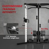 SPORTNOW Home Gym Machine, Multifunctional Gym Equipment with High and Low Pulleys, Pull Up Bar, 15-Position Adjustable Strength Training Workout Station for Full Body Fitness(m-6)