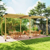 Outsunny 12PCS Pergola Kit, Pergola Brackets with 3-Way & 4-Way Corner Brackets for 9.6 x 9.6 cm (Actual 9.2 x 9.2 cm) Lumber(m-9)