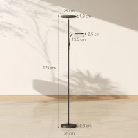 HOMCOM LED Floor Lamp for Living Room, Stepless Dimmable Standing Lamp, Mother and Child Uplighter with Reading Light, 4 Scene Modes, 2700K-6500K Colour Temps, 4 Brightness Levels, Remote Control(m-3)