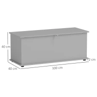 HOMCOM Storage Chest, Large 113L Blanket Box, Shoe Bench with Safety Hinged Lid, Storage Trunk, Bed End Bench for Bedroom, Hallway, Living room, Playroom, 100 x 40 x 40cm, Grey(m-3)