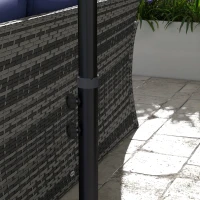 Outsunny 3(m) Cantilever Overhanging Parasol, with Cross Base - Grey(m-9)