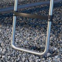 SPORTNOW Galvanised Steel Trampoline Ladder, 2 Steps/3 Steps Outdoor Trampoline Accessories for 6ft, 8ft, 10ft, 12ft, 13ft, 14ft, 16ft Trampoline, 110L x 32Wcm, Silver Tone(m-9)