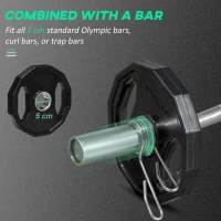 SPORTNOW Olympic Weight Plates Set, Metal and Rubber Bumper Plates Weights Discs with 2"/5cm Holes, for Home Gym Weight Lifting Strength Training, 2 x 5kg, Black(m-5)
