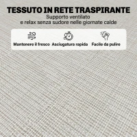 Outsunny Lettino Prendisole in Acciaio e Tessuto Traspirante con Schienale Reclinabile, 197x58x30 cm(m-5)