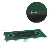 SPORTNOW Professional Poker Mat, 12-Player Water-resistant Poker Table with Felt Surface, Carry Bag, Green(m-3)