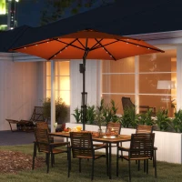 Outsunny 3(m) Solar LED Cantilever Parasol - Orange(m-2)