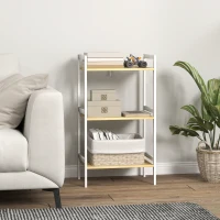 HOMCOM Three-Tier Bamboo Adjustable Shelf Storage Unit(m-8)