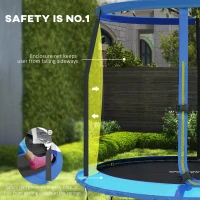 SPORTNOW 8ft Trampoline with Safety Enclosure Net, Steel Frame Outdoor Trampoline, with Edge, Safety Cover(m-4)