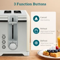 HOMCOM Retro Toaster and Kettle Set - Cream(m-8)