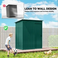 Outsunny 5 x 3.5ft Metal Garden Storage Shed with Effortless Assembly and 2 Pairs of Gloves, Waterproof Outdoor Shed, Green(m-6)
