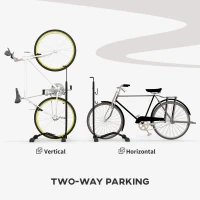 SPORTNOW Vertical and Horizontal Bike Rack Bicycle, Storage Stand with Adjustable Hooks, for 24"-29" Wheels, 700c Bike(m-4)