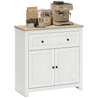 HOMCOM Sideboard Storage Cabinet, Modern Kitchen Cupboard with Adjustable Shelf, Drawer and Double Doors, Cream White(m-10)