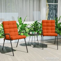 Outsunny Set of Two Padded Outdoor Seat Cushions - Orange(m-8)