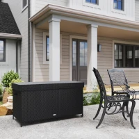 Outsunny 627 L Rattan Storage Box - Black(m-9)
