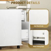 HOMCOM Two Drawer Lockable Filing Cabinet - White Wood Grain(m-6)