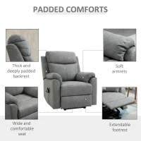 HOMCOM Faux Leather 70° Electric Riser Recliner Chair - Grey(m-6)