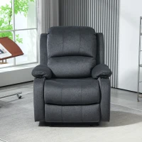 HOMCOM Microfibre Manual Reclining Armchair, with Footrest - Black(m-8)