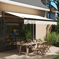 Outsunny 2.5 x 3m Electric/Manual Awning, with Remote - Beige(m-2)