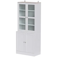 HOMCOM Double Storage Display Cabinet - White(m-11)