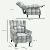 HOMCOM 160° Reclining Armchair, with Footrest - Grey(m-3)