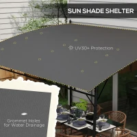 Outsunny 3 x 4m Metal Frame Pergola - Grey(m-5)
